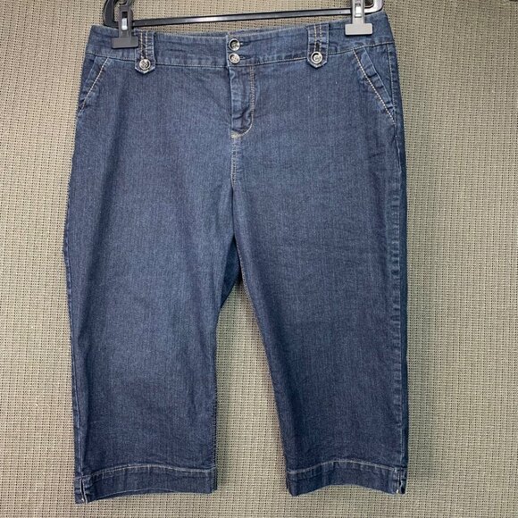 Sonoma Life + Style Womens Size 16 Blue Modern Capri Denim - Picture 1 of 10